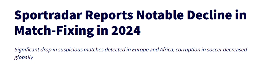 真假难辨？2024年全球70个体育项目可疑比赛1108场 足球721场